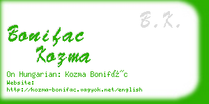 bonifac kozma business card